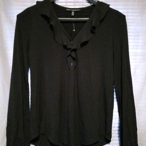 Black long sleeve ruffle be blouse